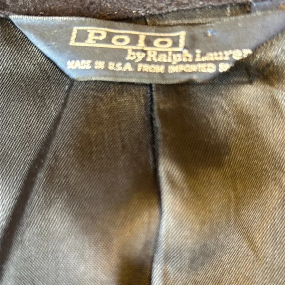 VTG Polo Ralph Lauren Men's Blazer Navy Blue Camel Hair Sport Coat USA Made